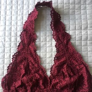 Maroon halter bralette from Target